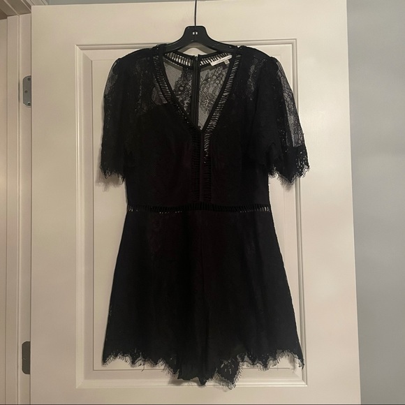 Lovers and Friends Black Lace Romper - Picture 3 of 4